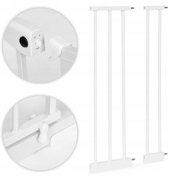 Barierka ochronna na schody i drzwi EcoToys metal biała 74-105 cm (5905817006427) - obraz 6