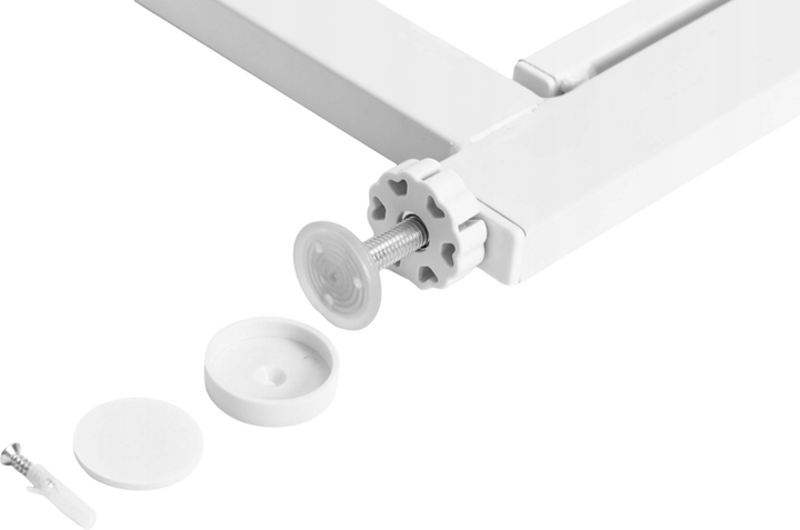 Barierka ochronna na schody i drzwi EcoToys metal biała 74-105 cm (5905817006427) - obraz 8
