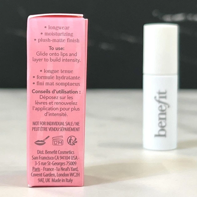 Увлажняющий матовый тинт для губ Benefit Plushtint Moisturizing Matte Lip Tint Mini 26 Quilty Pleasure 2 мл - изображение 4