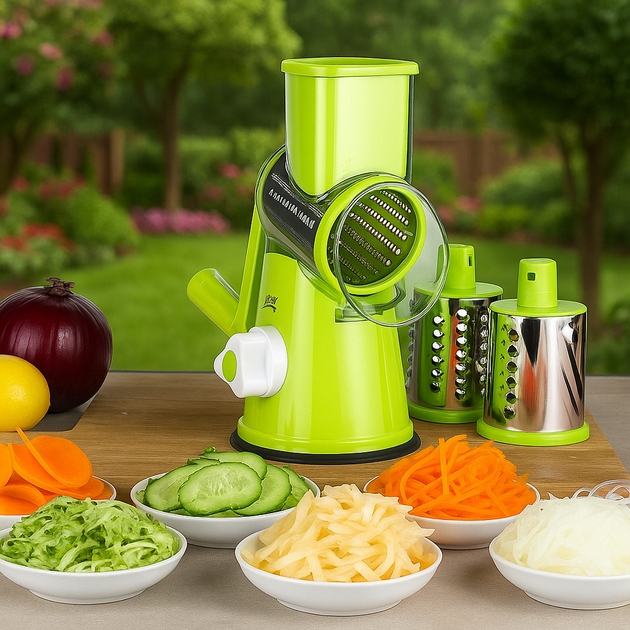Овощерезка терка мультислайсер для овощей и фруктов Kitchen Master зеленая - изображение 4