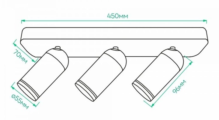 Світильник стельовий накладний поворотний Ardero ML316-3 під лампу MR16/G5.3 чорний (4820273272074) - зображення 4