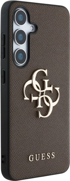 Панель Guess Grained Big 4G Logo Small Classic для Samsung Galaxy S25 Plus Brown (3666339449186) - зображення 4