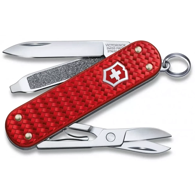 Складной нож Victorinox Classic SD Precious Alox красный для активного отдыха и повседневного использования - Фото 1 Складной нож Victorinox Classic SD Precious Alox красный для активного отдыха и повседневного использования - изображение 1