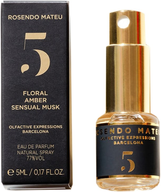 Мініатюра Парфумована вода унісекс Rosendo Mateu No 5 Floral Amber Sensual Musk 5 мл (8436018276410) - зображення 1