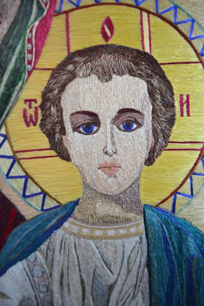 Вишивка художньою гладдю. Ікона Діва Марія - 2008 р - изображение 10