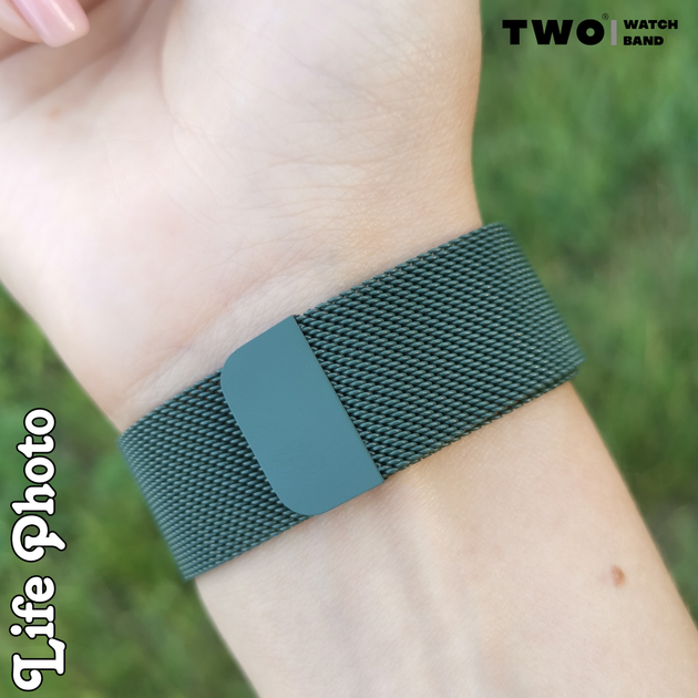 Ремешок миланская петля для Xiaomi Amazfit Bip 3/ Bip3 Pro Тёмно Зелёный - изображение 6