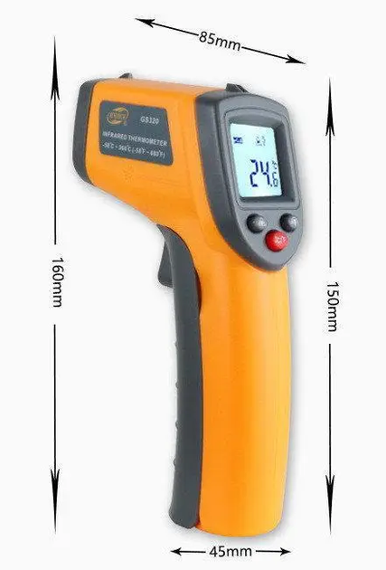 Пирометр Benetech GS320 бесконтактный термометр инфракрасный Оранжевый Б/У - Фото 4 Пирометр Benetech GS320 бесконтактный термометр инфракрасный Оранжевый Б/У - изображение 4