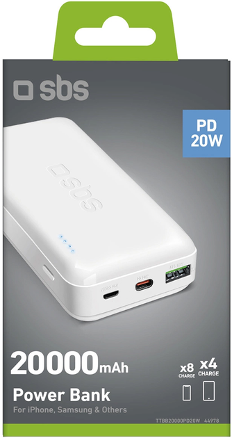 УМБ SBS 20000 mAh 20W White (8018417344978) - зображення 5