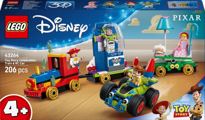 Конструктор LEGO Disney Pixar Празднование из истории игрушек: поезд и авто для гонки 206 деталей (43264) - Фото 1 Конструктор LEGO Disney Pixar Празднование из истории игрушек: поезд и авто для гонки 206 деталей (43264) - изображение 1