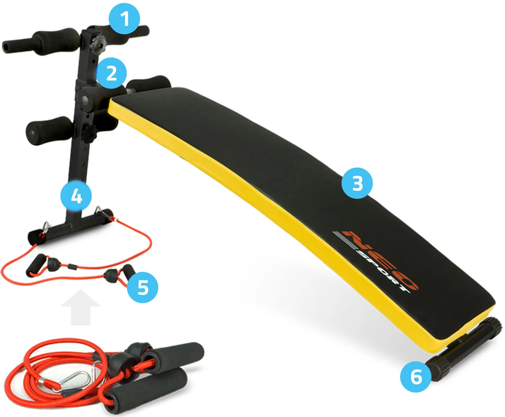 Ławeczka skośna do ćwiczeń Neo Sport NS-08G z ekspaderami (5902041311617) - obraz 9