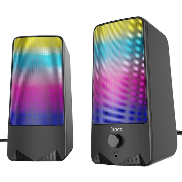 Акустика для ПК HOCO RGB Rhythmic Spectrum 10W, AUX, Mic| - Фото 1 Акустика для ПК HOCO RGB Rhythmic Spectrum 10W, AUX, Mic| - зображення 1