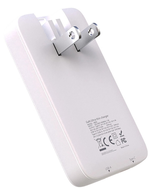 Мережевий зарядний пристрій Dudao A65Q 65W PD USB-A / USB-C Ultra-Thin EU/US White (6976625333851) - зображення 3
