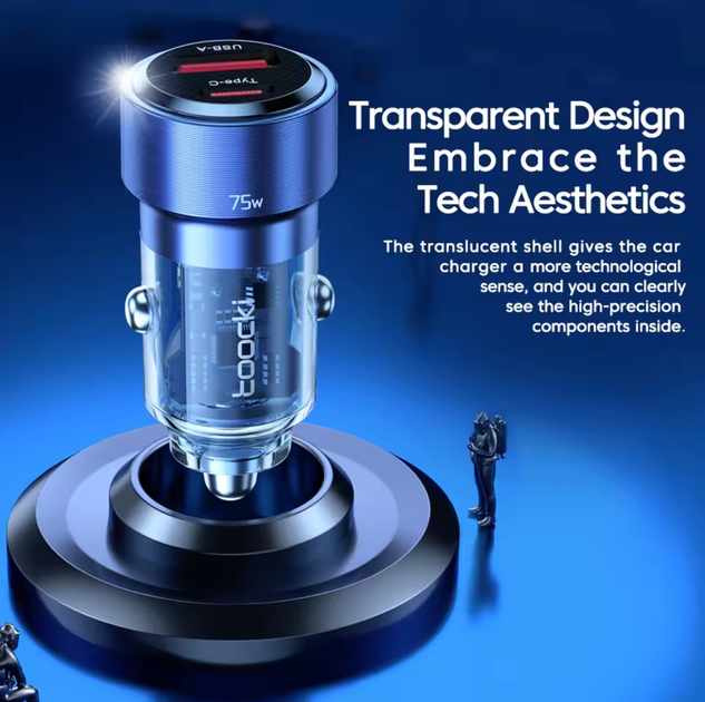 Автомобильное зарядное устройство Toocki USB/Type-C 60 W - изображение 4