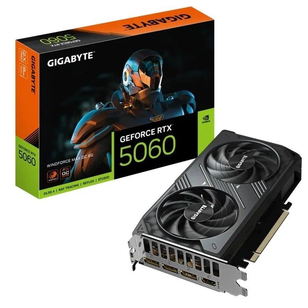 Видеокарта Gigabyte RTX 5060 8G WINDFORCE MAX OC (GV-N5060WF2MAX OC-8GD) (GDDR7, 128 bit, PCI-E v5.0 x16) - изображение 2