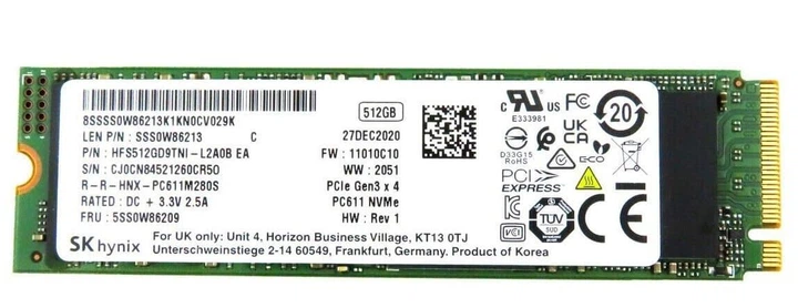 Накопитель SSD M.2 NVMe 512Gb Hynix (HFS512GD9TNI-L2A0B) Б/у