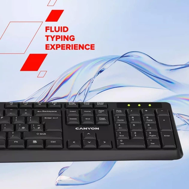 Комплект (Клавиатура и мышь) Canyon SET-W01 Keyboard+Mouse Wireless Black (CNE-HSETW01) - изображение 9