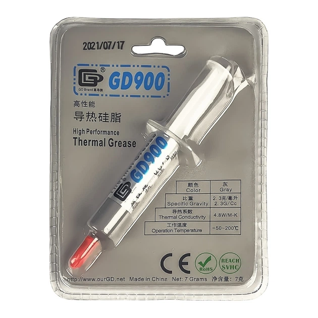 Термопаста GD900, 7г, теплопроводность 4.8 W/mK, плотность 2.3 г/см3, лопатка пластиковая, 2 напальчника - Фото 3 Термопаста GD900, 7г, теплопроводность 4.8 W/mK, плотность 2.3 г/см3, лопатка пластиковая, 2 напальчника - изображение 3