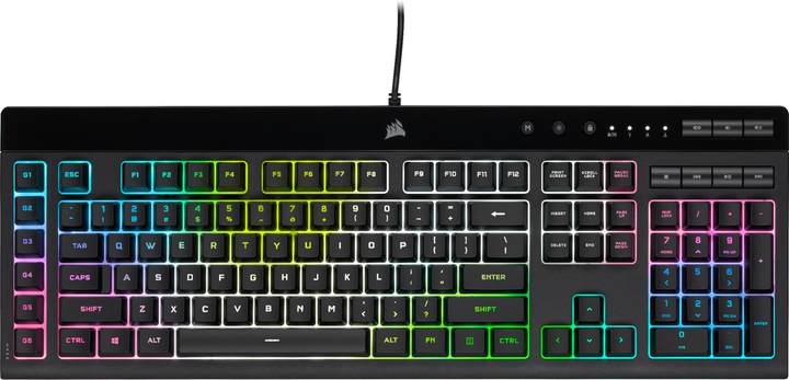 Klawiatura przewodowa Corsair K55 RGB PRO XT USB Black (4166778) - obraz 7
