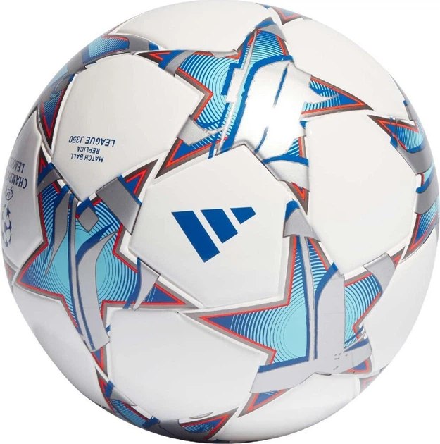 М'яч футбольний Adidas UCL Junior 350 League 23/24 IA0941 розмір 4, біло-синій - изображение 2