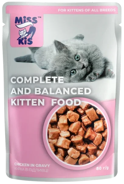 Miss Kis: Влажный корм для котят с курицей в соусе – 24 шт по 80 г - изображение 2