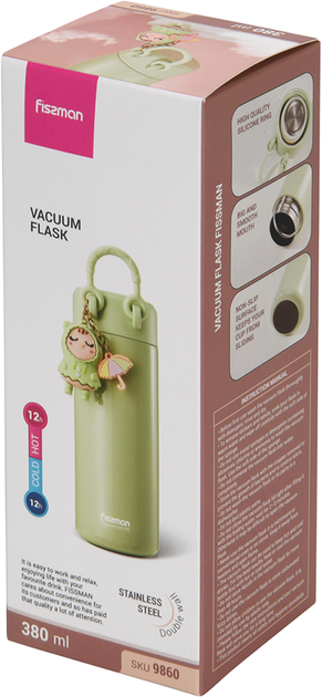 Термос Fissman Vacuum Flask 380 мл Зелёный (9860_F) - изображение 5