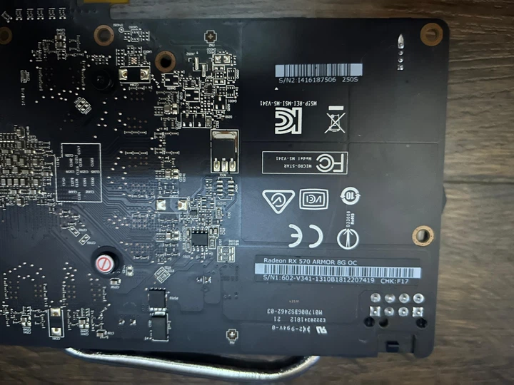 Видеокарта RX 570 8GB MSI Armor OC GDDR5 (RX 570 ARMOR 8G OC) Б/У - Фото 6 Видеокарта RX 570 8GB MSI Armor OC GDDR5 (RX 570 ARMOR 8G OC) Б/У - изображение 6