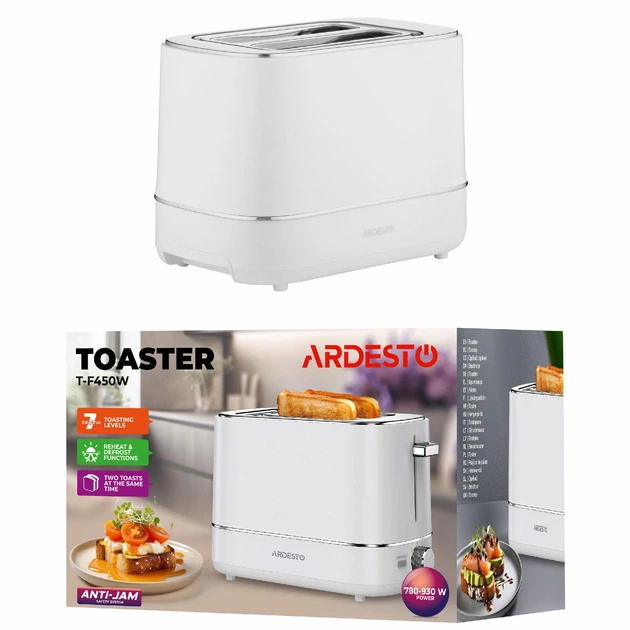 Тостер Ardesto T-F450W 800 Вт белый с серебристым - изображение 10