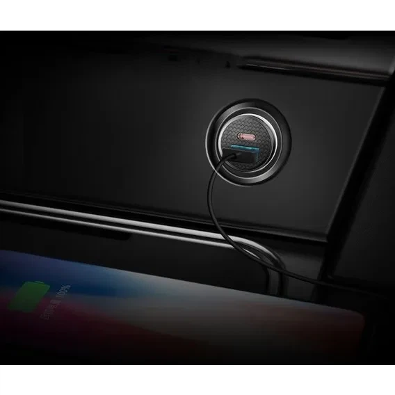 Автомобільний зарядний пристрій Baseus Circular Plastic PD3.0 QC 4.0 + 30W USB + Type-C (CCALL-YS01) Black [67977] [67977]. - зображення 4