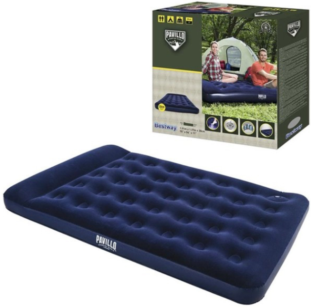 Надувной матрас со встроенным насосом Bestway Flocked Air Bed 191x137x22 см (IND-67225) - изображение 3