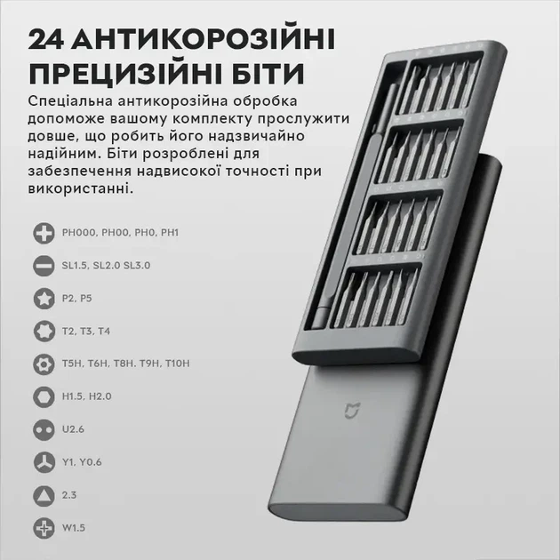 Отвертка Xiaomi MiJia Mi Precision Screwdriver Kit 24 в 1 прецизионной отвертке - Фото 2 Отвертка Xiaomi MiJia Mi Precision Screwdriver Kit 24 в 1 прецизионной отвертке - изображение 2