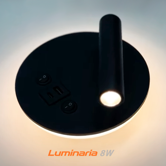 Светильник бра CHARG 8W черный Luminaria 3000К 480Lm 220V IP20 145х145х80мм светодиодный настенный акцентный - изображение 8