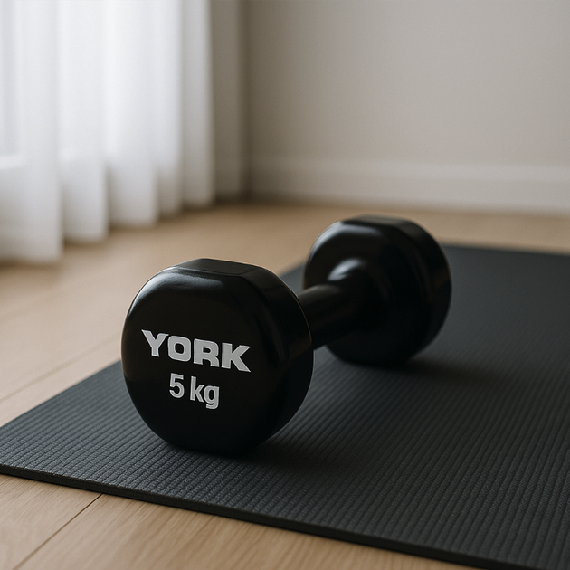 Гантели для фитнеса виниловые круглые York Fitness 2х5кг черный - изображение 3