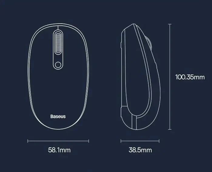 Мышь Baseus F01B TRI-mode Wireless Grey (B01055503833-00) - изображение 5