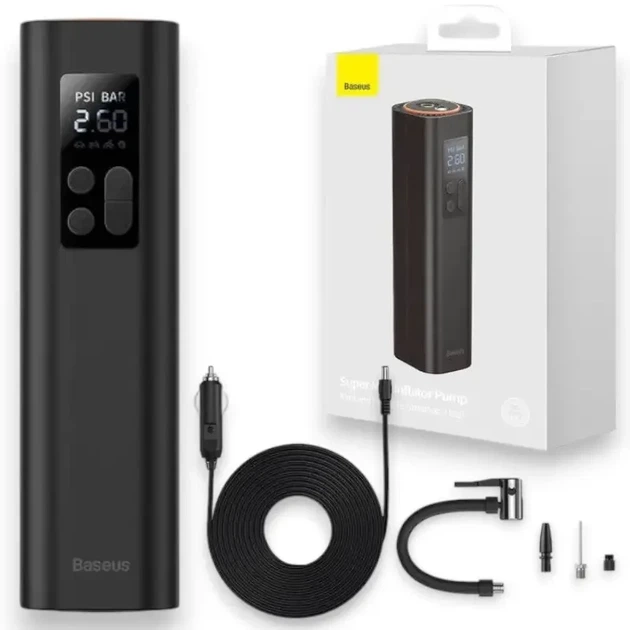 Автокомпрессор Baseus Super Mini Inflator Pump Black (CRCQ000001) - изображение 2