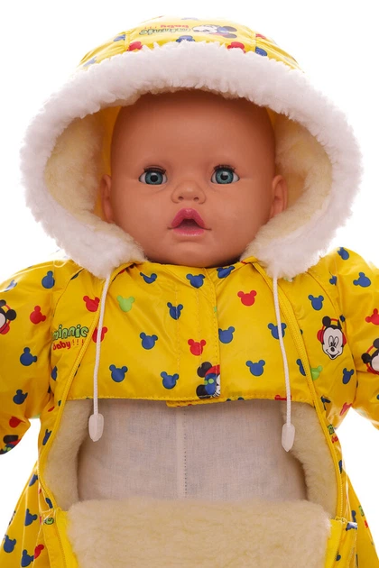 Комбинезон на меху для девочки Babykroha без логотипа с принтом Микки желтый 74 см (54116) - Фото 2 Комбинезон на меху для девочки Babykroha без логотипа с принтом Микки желтый 74 см (54116) - изображение 2