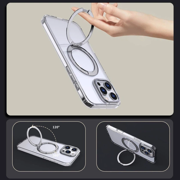 Чохол Epik TPU+PC Empire with Magnetic Safe and Ring на Apple iPhone 16 Pro Max (6.9") Clear - Фото 5 Чохол Epik TPU+PC Empire with Magnetic Safe and Ring на Apple iPhone 16 Pro Max (6.9") Clear - зображення 5