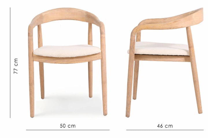 Обідній стілець з підлокітниками Denali Savanna beige natural wood - Фото 6 Обідній стілець з підлокітниками Denali Savanna beige natural wood - изображение 6