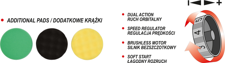 Polerka orbitalna Yato YT-82924 18V 125 mm miękki start - akumulator 4 ah (5906083082276) - obraz 7