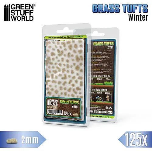 Штучна трава GREEN STUFF WORLD Static Grass Tufts 2 mm - Winter White (Пучки штучної трави для моделювання) - Фото 6 Штучна трава GREEN STUFF WORLD Static Grass Tufts 2 mm - Winter White (Пучки штучної трави для моделювання) - зображення 6