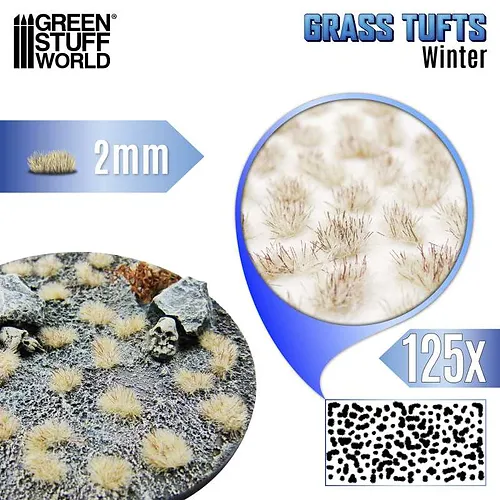 Штучна трава GREEN STUFF WORLD Static Grass Tufts 2 mm - Winter White (Пучки штучної трави для моделювання) - Фото 7 Штучна трава GREEN STUFF WORLD Static Grass Tufts 2 mm - Winter White (Пучки штучної трави для моделювання) - зображення 7