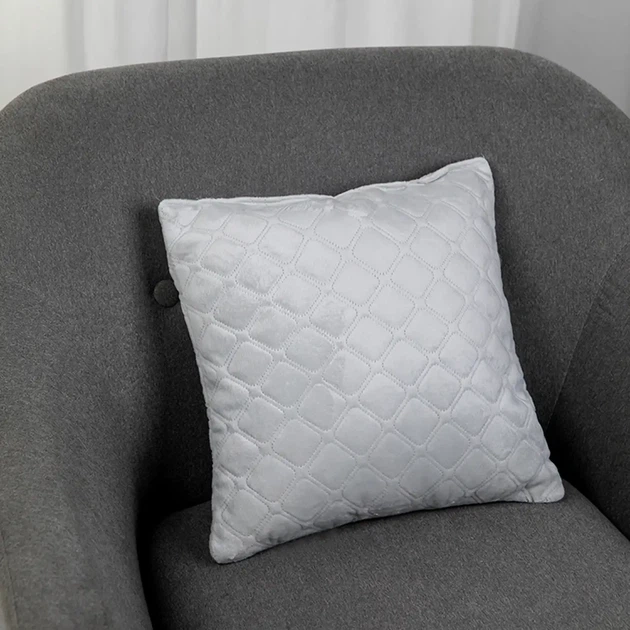 Подушка декоративна "VELOUR" Світло-сіра, 40x40 - зображення 5