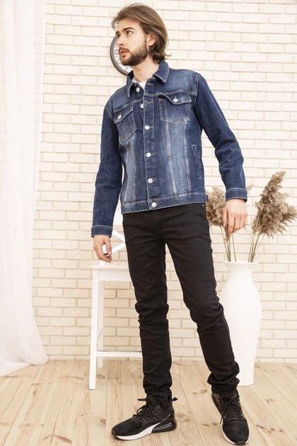 Джинсовая куртка мужская, цвет синий, 157R4606, XXL - Фото 2 Джинсовая куртка мужская, цвет синий, 157R4606, XXL - изображение 2