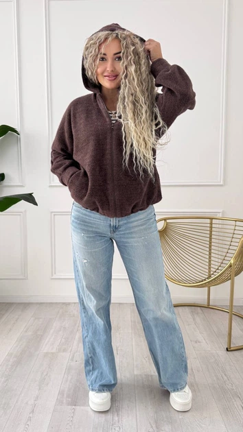 Жіночий кашеміровий кардиган з капюшоном Uaclothes 48-54 Коричневий (like34224-1463113121) - Фото 3 Жіночий кашеміровий кардиган з капюшоном Uaclothes 48-54 Коричневий (like34224-1463113121) - изображение 3