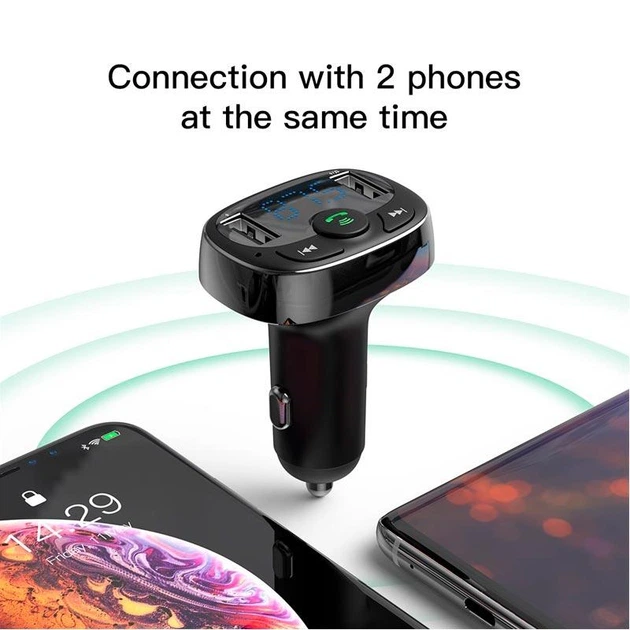 Автомобильный FM-трансмиттер модулятор и зарядный адаптер Baseus T Shaped Car Bluetooth MP3 Player S-09A (Standard Edition) |Bluetooth 4.2, 2USB, TF, 3.4A, LED-дисплей, многоуровневая защита, универсальная совместимость| Черный - Фото 9 Автомобильный FM-трансмиттер модулятор и зарядный адаптер Baseus T Shaped Car Bluetooth MP3 Player S-09A (Standard Edition) |Bluetooth 4.2, 2USB, TF, 3.4A, LED-дисплей, многоуровневая защита, универсальная совместимость| Черный - изображение 9