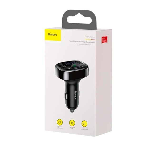 Автомобильный FM-трансмиттер модулятор и зарядный адаптер Baseus T Shaped Car Bluetooth MP3 Player S-09A (Standard Edition) |Bluetooth 4.2, 2USB, TF, 3.4A, LED-дисплей, многоуровневая защита, универсальная совместимость| Черный - Фото 13 Автомобильный FM-трансмиттер модулятор и зарядный адаптер Baseus T Shaped Car Bluetooth MP3 Player S-09A (Standard Edition) |Bluetooth 4.2, 2USB, TF, 3.4A, LED-дисплей, многоуровневая защита, универсальная совместимость| Черный - изображение 13