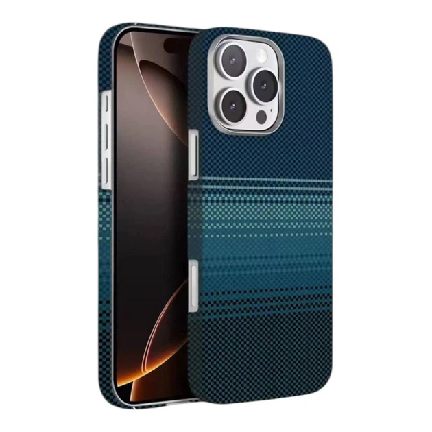 Чохол KNIT Carbone Design для iPhone 15 Pro Blue - Фото 1 Чохол KNIT Carbone Design для iPhone 15 Pro Blue - изображение 1