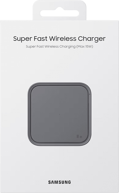 Бездротова зарядка Samsung Super Fast Wireless Charger 15W Dark Gray (EP-P2400BBEGEU) (RF7XBGN2K35HMB) - Уцінка - зображення 6