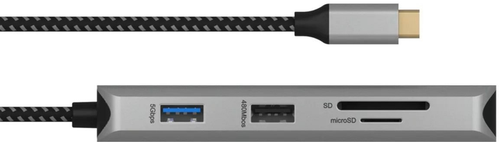 Док-станція Icy Box USB Type-C - USB 3.2 x2, USB 2.0, USB Type-C, HDMI x2, SD, microSD, RJ-45 Grey/Black (IB-DK4012-CPD) (6105824520122) - Уцінка - зображення 4