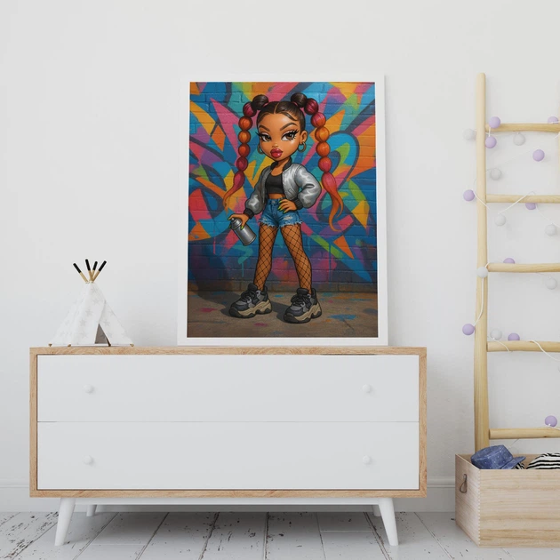 Постер в стиле куклы Bratz Девушка создает граффити А2 42х60 см (DYT041_А2) - изображение 2