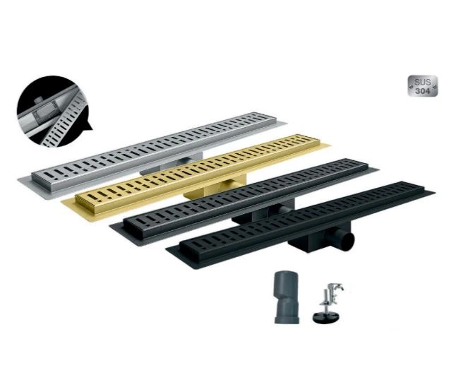 Трап для душа линейный Koer FD35-70x800-Graphite графит из нержавеющей стали 70x800 мм с решеткой (AC0660) - Фото 2 Трап для душа линейный Koer FD35-70x800-Graphite графит из нержавеющей стали 70x800 мм с решеткой (AC0660) - изображение 2